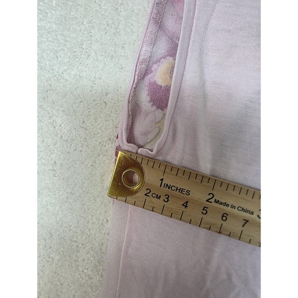 Ted Baker Blouse Womens 1 Pink Floral Cap Sleeve Jersey Top Portugal Lightweight - Picture 11 of 13